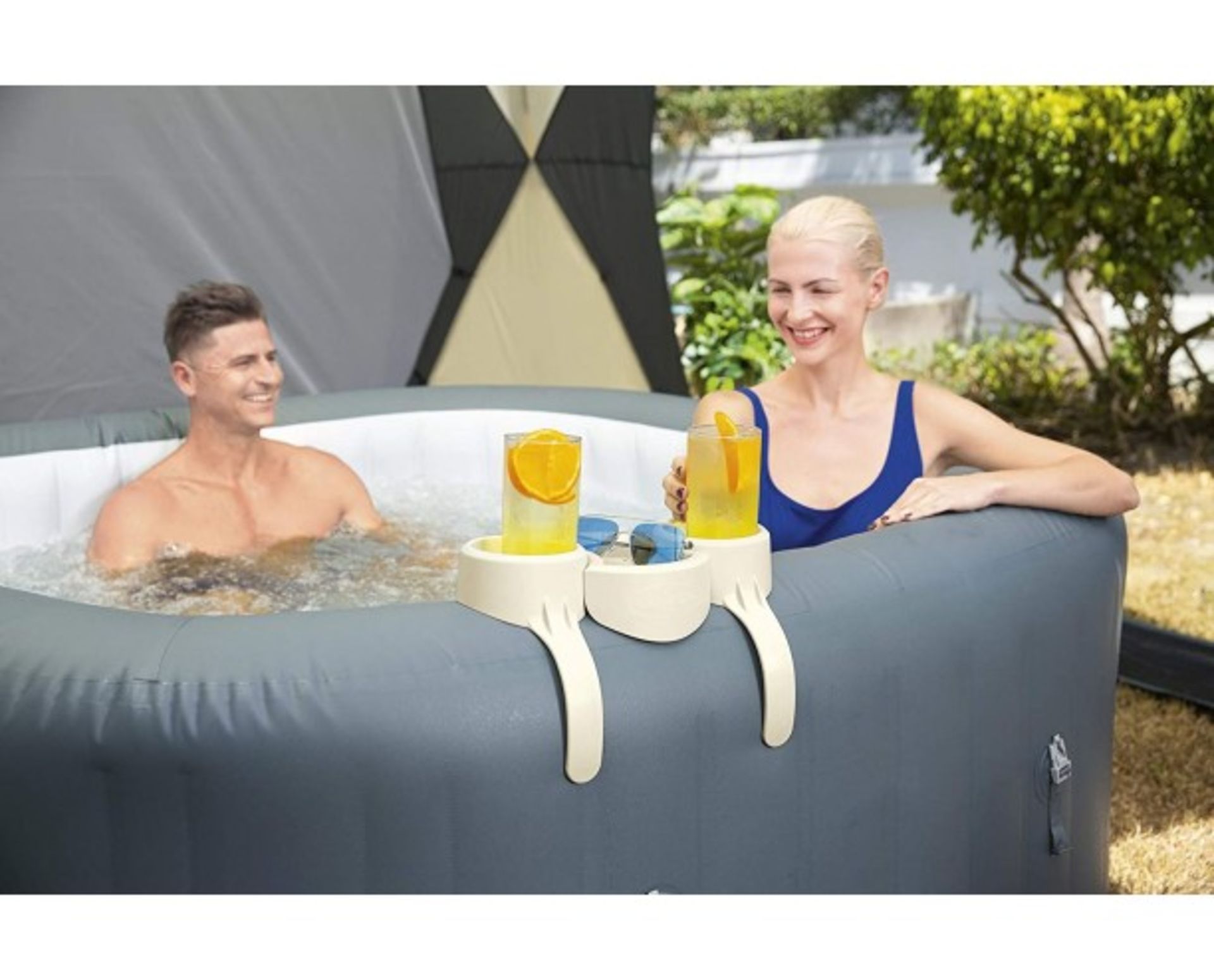 26 X BRAND NEW LAY-Z-SPA EXTRAS HOT TUB DRINKS HOLDER AND SNACK TRAY - CLIPS ON ANYWHERE ON TOP OF - Bild 2 aus 4