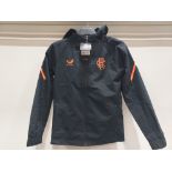 12 X BRAND NEW CASTORE JUNIOR MATCHDAY LIGHTWEIGHT JACKET IN BLACK/ORANGE