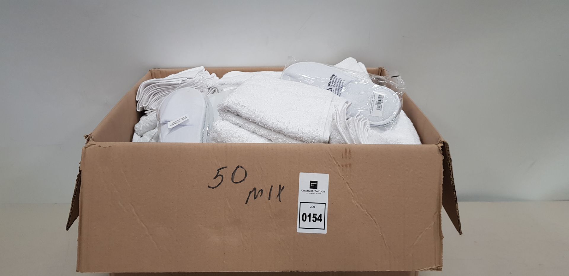 50 X BRAND NEW MIXED SUPERSOFT N DRY BATH / HAND / FACE TOWELS / CLOSES TOE SLIPPERS - ALL IN - Image 2 of 2