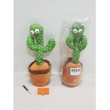 100 X BRAND NEW LED LIGHT UP DANCING / SINGING / TALKING CACTUS TOYS - 120 ENGLISH SONGS - RECORDS