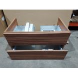9 X BRAND NEW ASSEMBLED ELATION 750 WALL HUNG VANITY UNIT - ALL IN DIJON WALNUT COLOUR - ON 1