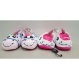 30 X BRAND NEW NIFTY KIDS UNICORN 3D SLIPPERS - IN WHITE AND PINK - IN MIXED SIZES TO INCLUDE KIDS
