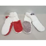 30 X BRAND NEW LOUNGEABLE BOUTIQUE LONG WOOLY SOCKS IN WHITE AND RED ( COUPLE ARE WHITE AND