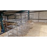 NINE VARIOUS STAINLESS STEEL CATERING SHELVING RACKS *** PLEASE NOTE: ASSETS ARE LOCATED HASLINGDEN,