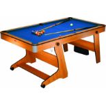 2 X BCE 6FT FOLDING POOL TABLE IN 4 BOXES (NOTE CUSTOMER RETURNS)