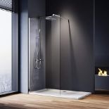 10 X BRAND NEW APRIL IDENTITI WETROOM PANELS - IN POLISHED SILVER (1100 X 1950 MM ) - ON 1 PLT (