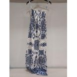 12 X BRAND NEW PISTACHIO SUMMER DRESSES IN BLUE & WHITE SIZE SMALL (RRP EACH £25 TOTAL RRP £300)