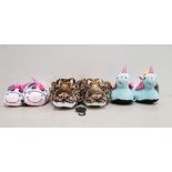 30 X BRAND NEW NIFTY KIDS UNICORN / TIGER / 3D SLIPPERS - IN MIXED COLOURS - IN MIXED SIZES TO