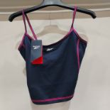 27 X BRAND NEW REEBOK STITCH WOMEN'S TANK TOP IN NAVY BLUE / PURPLE SIZE SMALL