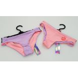 180 X BRAND NEW PRIMARK REVERSIBLE CORAL AND LILAC BIKINI BOTTOMS IN RATIO SIZES 6-18 RRP £5.00 (