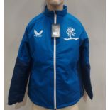 5 X BRAND NEW RANGERS FC CASTORE HYBRID JACKET IN BLUE SIZES 4 MEDIUM , 1 XSMALL RRP EACH £85