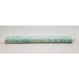 1 X ROLL OF FABRIC IN GREEN AND WHITE FLORAL DESIGN -LENGTH 30 M - £12.99 / M - TOTAL £389.7