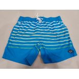 12 X BRAND NEW SOUTH BEACH MEN'S SWIM SHORTS IN BLUE WITH STRIPES SIZES 6 L AND 6 XL - RRP TOTAL £