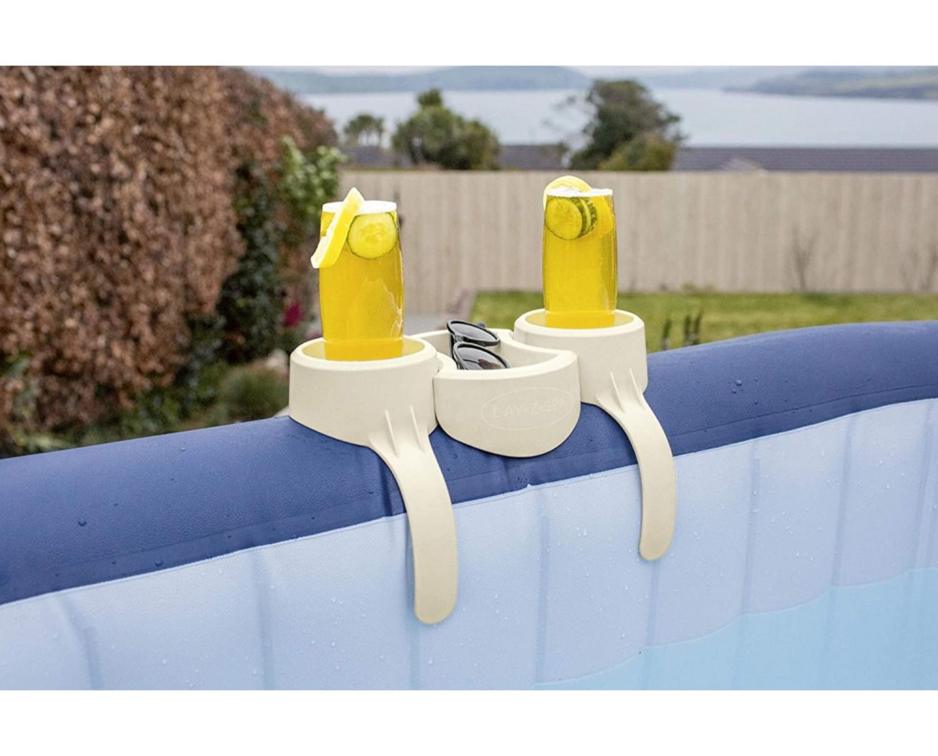 27 X BRAND NEW LAY-Z-SPA EXTRAS HOT TUB DRINKS HOLDER AND SNACK TRAY - CLIPS ON ANYWHERE ON TOP OF - Bild 2 aus 4