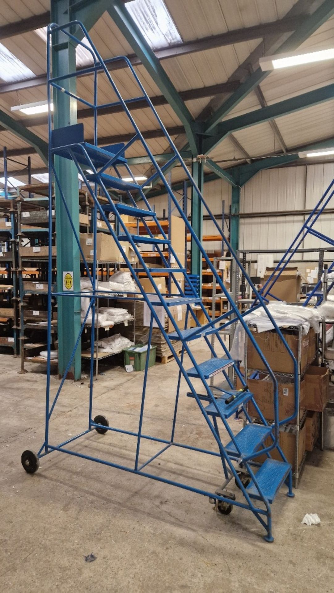 MOBILE 10 STEP TO WORKING PLAFORM STEP LADDER *** PLEASE NOTE: ASSETS ARE LOCATED HASLINGDEN,