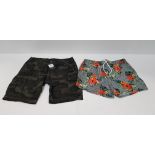 16 X BRAND NEW MIXED LOT CONTAINING 10 BRAVE SOUL SWIM SHORTS IN FLORAL DESIGN SIZE LARGE, 6 MENS