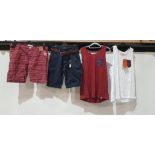 17 X BRAND NEW MIXED LOT CONTAINING 10 SMITH AND JONES CHINO SHORTS WITH BELT IN NAVY SIZE 30 WAIST,