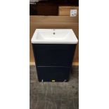 4 X BRAND NEW BATH STORE LUCCA FLOOR STANDING 2 DRAWER VANITY UNIT WITH SOFT CLOSE - IN INDIGO