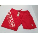 10 X BRAND NEW MENS DESIGNER CROSS-HATCH SWIMMING SHORTS IN SIZE LARGE AND 2XL (RRP £25 EACH-