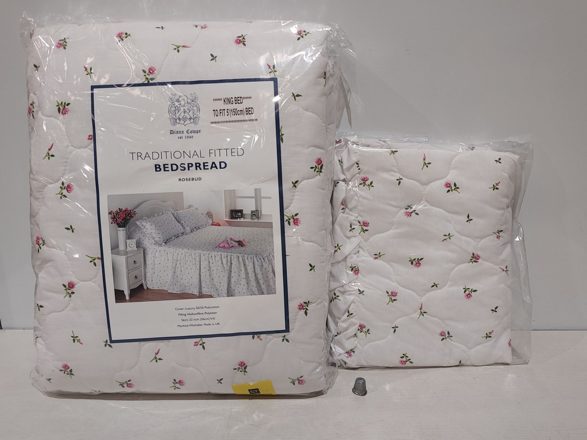 25 X BRAND NEW DIANA COMPE TRADITIONAL FIT BEDSPREAD IN ROSE BUD STYLE FOR SINGLE, DOUBLE AND KING