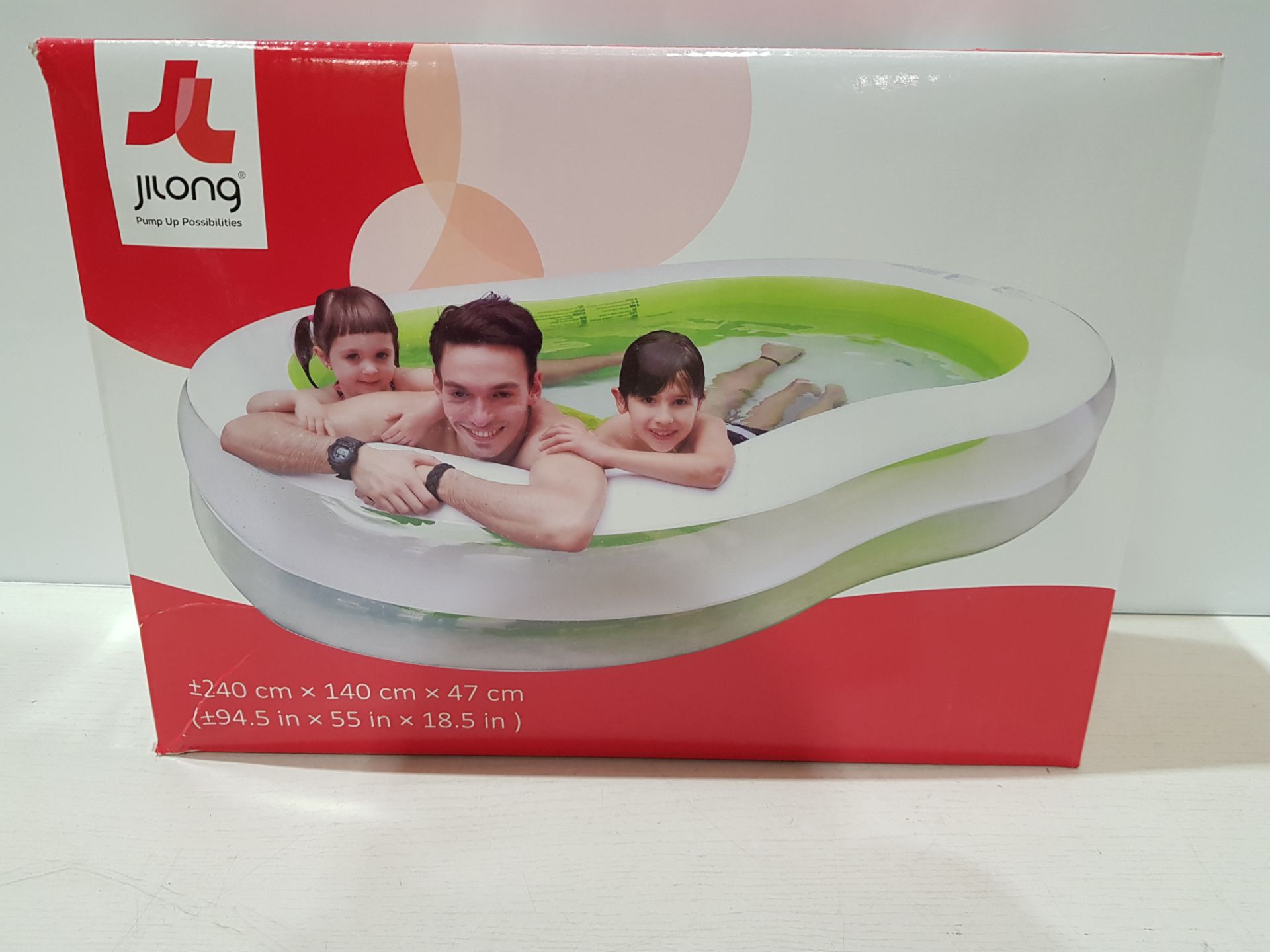 4 X BRAND NEW JILONG GIANT FIGURE OF 8 FAMILY SWIMMING POOL ( L 240 / W 140 / H 47 CM ) - IN 2 BOXES