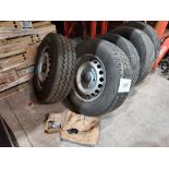 5 X COMPLETE FORD TRANSIT MK 8 WHEELS AND TYRES - COME OF A 21 PLATE TRANSIT - INCLUDES 20 NUTS