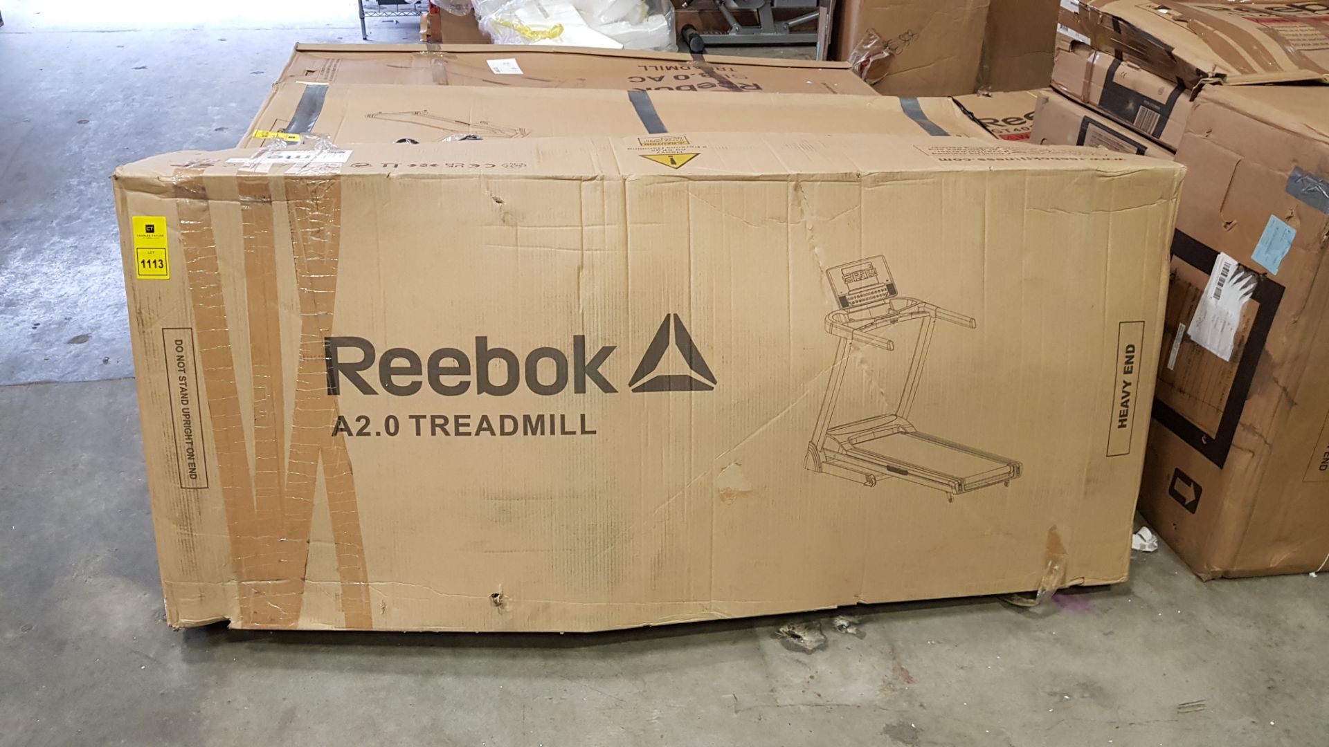 1 X BOXED REEBOK A2.0 TREADMILL IN SILVER - IN 1 BOX ( PLEASE NOTE CUSTOMER RETURN AND DAMAGE ON BOX - Image 2 of 2