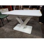 1 X EXTENDABLE RAFFAELO DINING TABLE IN WHITE - 120/160CM - NOTE CUSTOMER RETURNS