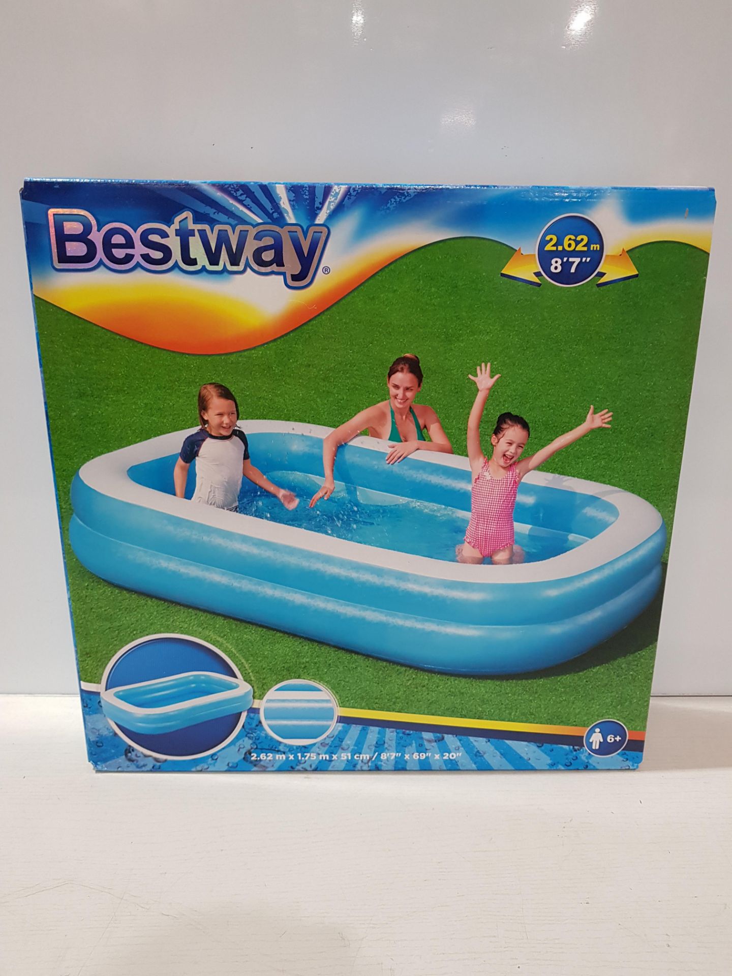 3 X BRAND NEW BESTWAY SPLASH AND PLAY LARGE FAMILY SWIMMING POOL ( L- 2.62M / W - 1.75M / H - 51