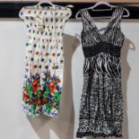 22 X BRAND NEW PISTACHIO SUMMER DRESSES, 10 IN BLACK AND WHITE SIZE LARGE, 12 DRESSES IN FLORAL