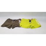 13 X BRAND NEW MIXED JACK AND JONES SWIMMING SHORTS 8 IN LIME PUNCH 5 IN KHAKHI IN MIXED SIZES IN