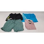 20 X BRAND NEW MIXED LOT CONTAINING 10 MIXED MENS CROSSHATCH AND HENLEYS SWIMMING SHORTS IN MIXED