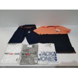 22 X BRAND NEW MIXED LOT CONTAINING 12 JACK AND JONES MIXED STYLES AND SIZES MENS T -SHIRTS, 10