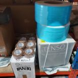 34 PIECE BRAND NEW LOT CONTAINING 30 HIGH PERFORMANCE TAPES , 4 TENSO PALLET STRAPPING ROLL'S IN