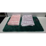 120 X BRAND NEW MIXED LOT CONTAINING ALLURE MICROFIBRE BATH RUGS IN DIFFERENT SHADES OF GREEN -