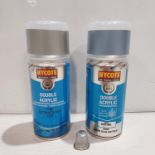 120 X BRAND NEW HYCOTE DOUBLE ACRYLIC CONCENTRATED PAINT IN BMW LIQUID BLUE METALIC - FORD