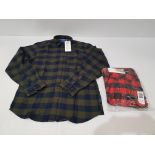 9 X BRAND NEW JACK AND JONES CHEQUERED SHIRTS IN RED AND BLACK AND GREEN AND BLACK IN MIXED SIZES(