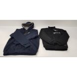 5 X BRAND NEW DISSIDENT HOODIE TRACKSUIT JACKETS SIZES 2 SMALL IN BLACK AND 1 MEDIUM, 2 XL IN NAVY