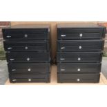 10 X FULL SIZE BLACK TWO SLOT 24V ELECTRONIC CASH DRAWERS WITH STANDARD 6 PIN RJ CONNECTOR