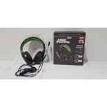 32 X BRAND NEW NO FEAR GAMING HEAD SET IN BLACK/GREEN IN TWO BOXES