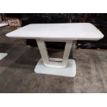 1 X EXTENDABLE LAZZARO DINING TABLE IN WHITE- 120CM/160CM- NOTE CUSTOMER RETURNS