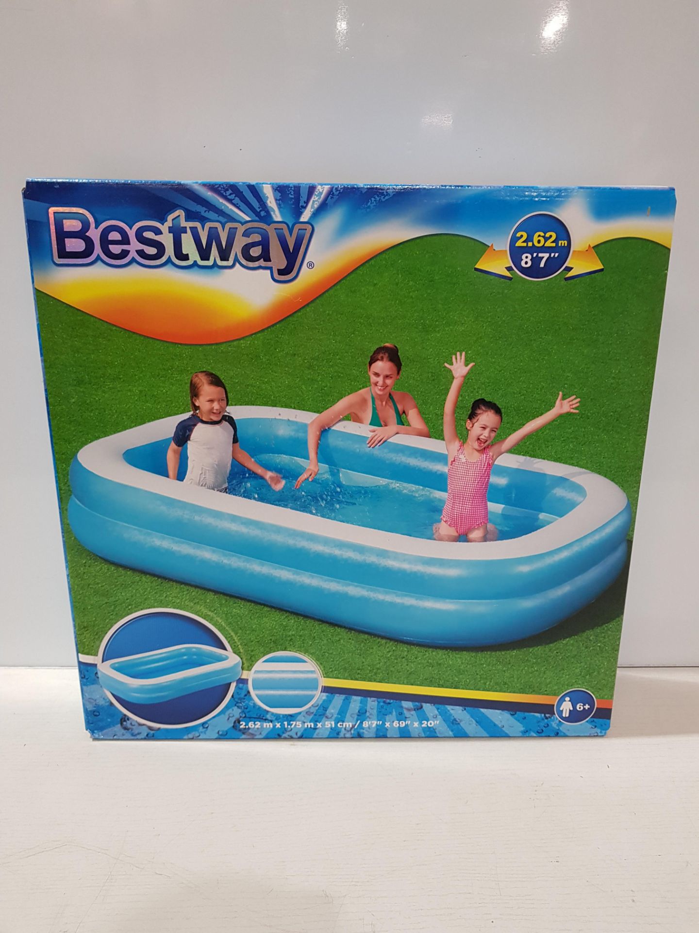 3 X BRAND NEW BESTWAY SPLASH AND PLAY LARGE FAMILY SWIMMING POOL ( L- 2.62M / W - 1.75M / H - 51