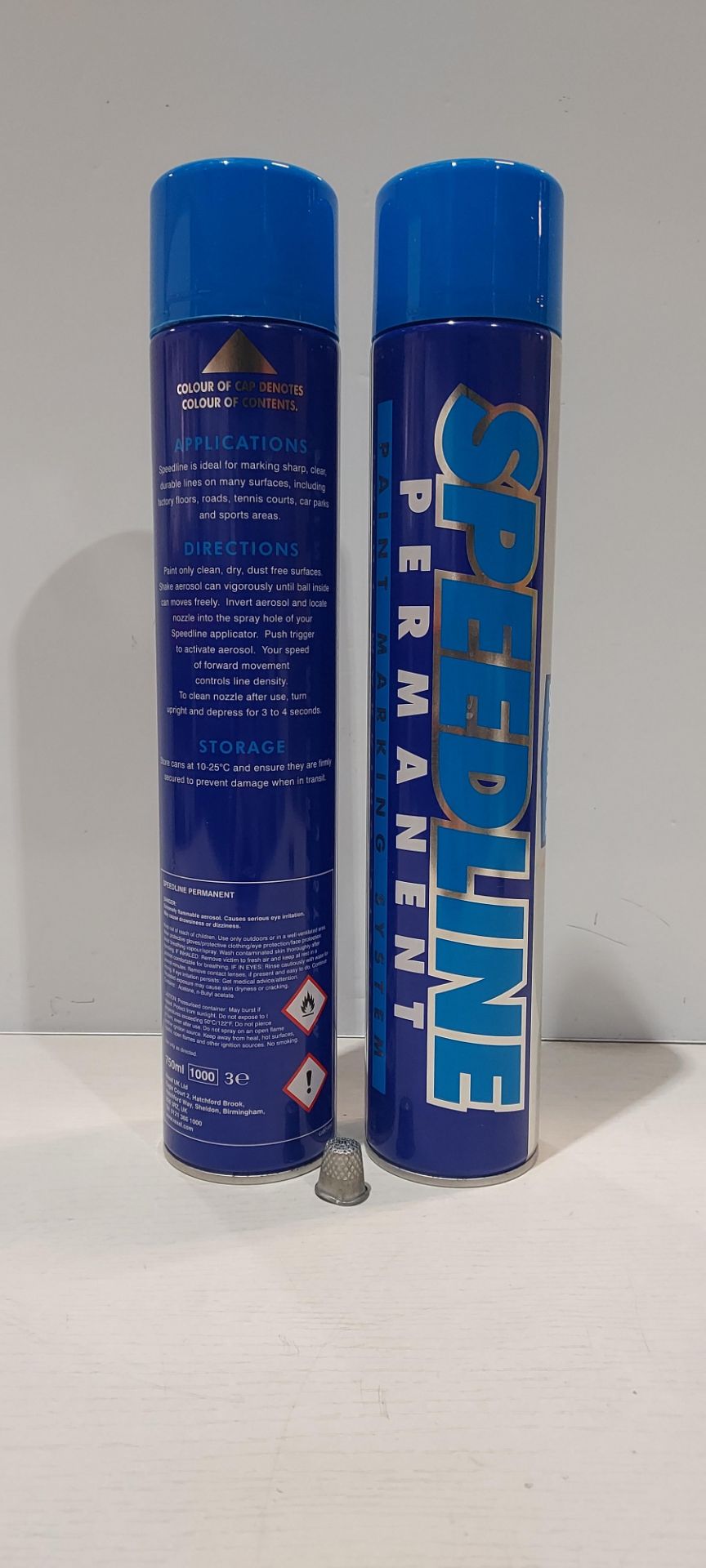 66 X BRAND NEW SPEEDLINE PERMANENT PAINT MARKING SPRAY CANS -IN BLUE 750ML - IN 11 BOXES