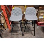 4 X BRAND NEW ENJOY THE GOOD LIFE BAR STOOLS IN LEATHER LOOK GREY IN TWO BOXES