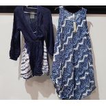 24 X BRAND NEW PISTACHIO DRESSES- 12 IN BLUE/ WHITE IN SIZE MEDIUM, 12 IN TIE DYE BLUE AND WHITE