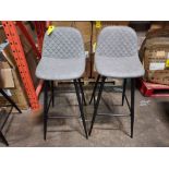 4 X BRAND NEW ENJOY THE GOOD LIFE BAR STOOLS IN LEATHER LOOK GREY IN TWO BOXES