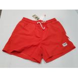 14 X BRAND NEW DESIGNER HUMMEL CLASSIC SWIM TRUNKS IN RED IN MIXED SIZES MENS( RRP £26 EACH-