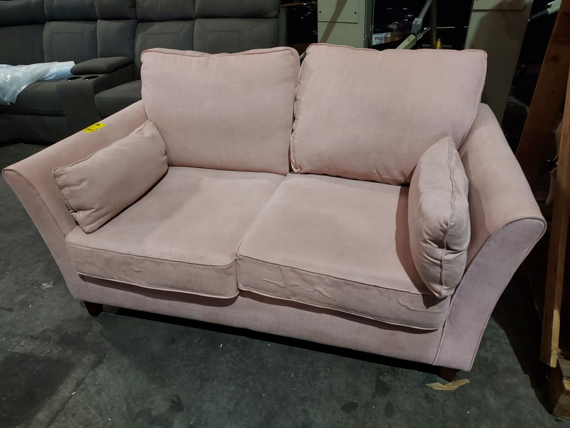 1 X TWO SEATER SOFA IN PINK (USED)