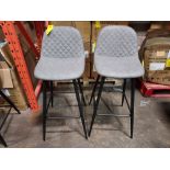 4 X BRAND NEW ENJOY THE GOOD LIFE BAR STOOLS IN LEATHER LOOK GREY IN TWO BOXES