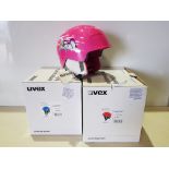 20 X BRAND NEW UVEX HELMET IN BLUE - RED - PINK - IN VARIOUS SIZES